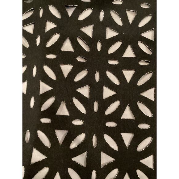 Vince Camuto lace bodice Sleeveless Floral Eyelet Lined Black Sheath mini Dress - Picture 8 of 9